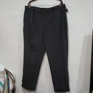 Vintage Polo Golf Buckle Back Pleated Pants with Windowpane Plaid Size 40x30